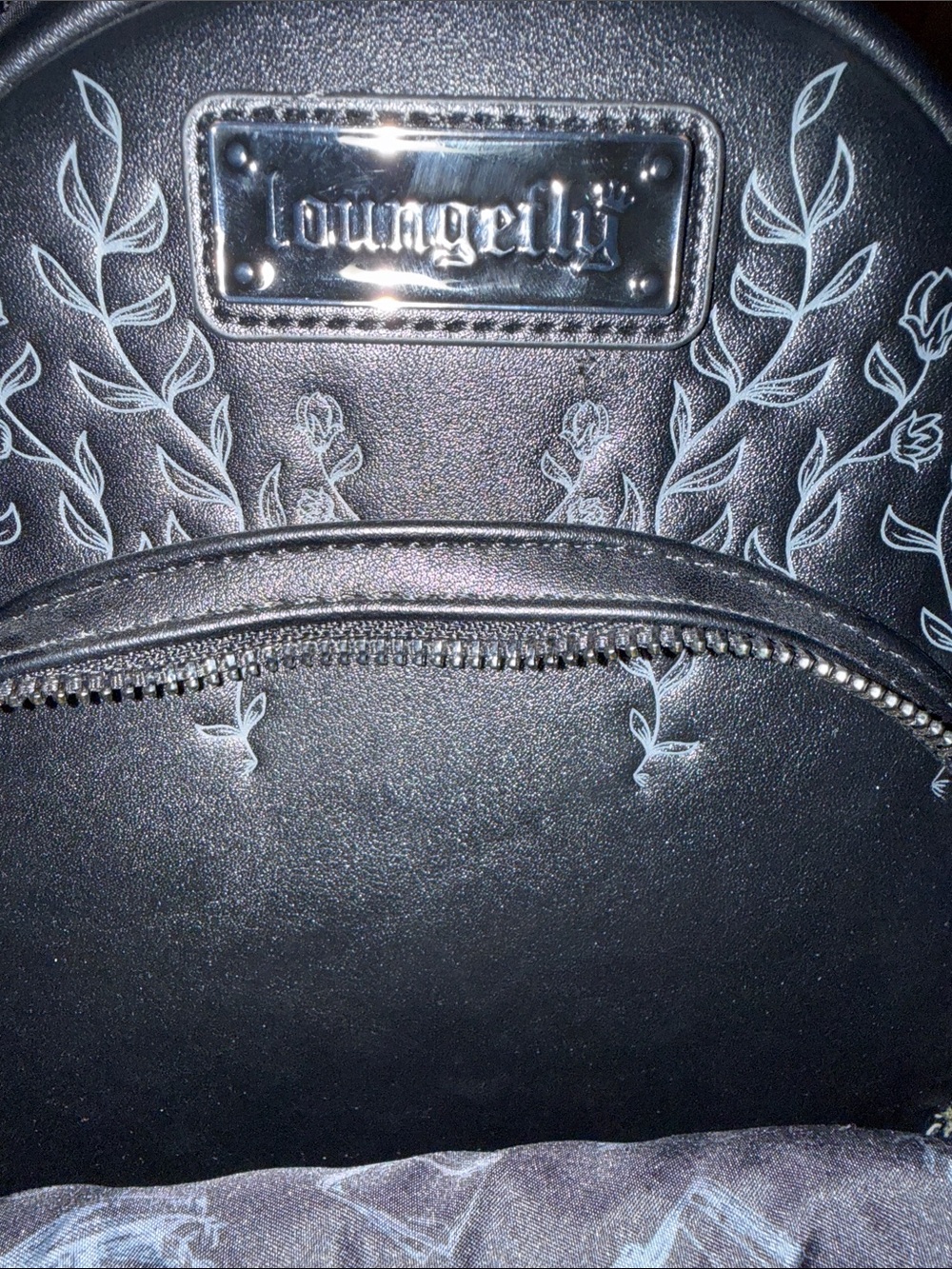 Loungefly Black 'Death By TBR' Skeleton Embossed Mini Backpack - Picture 9 of 9